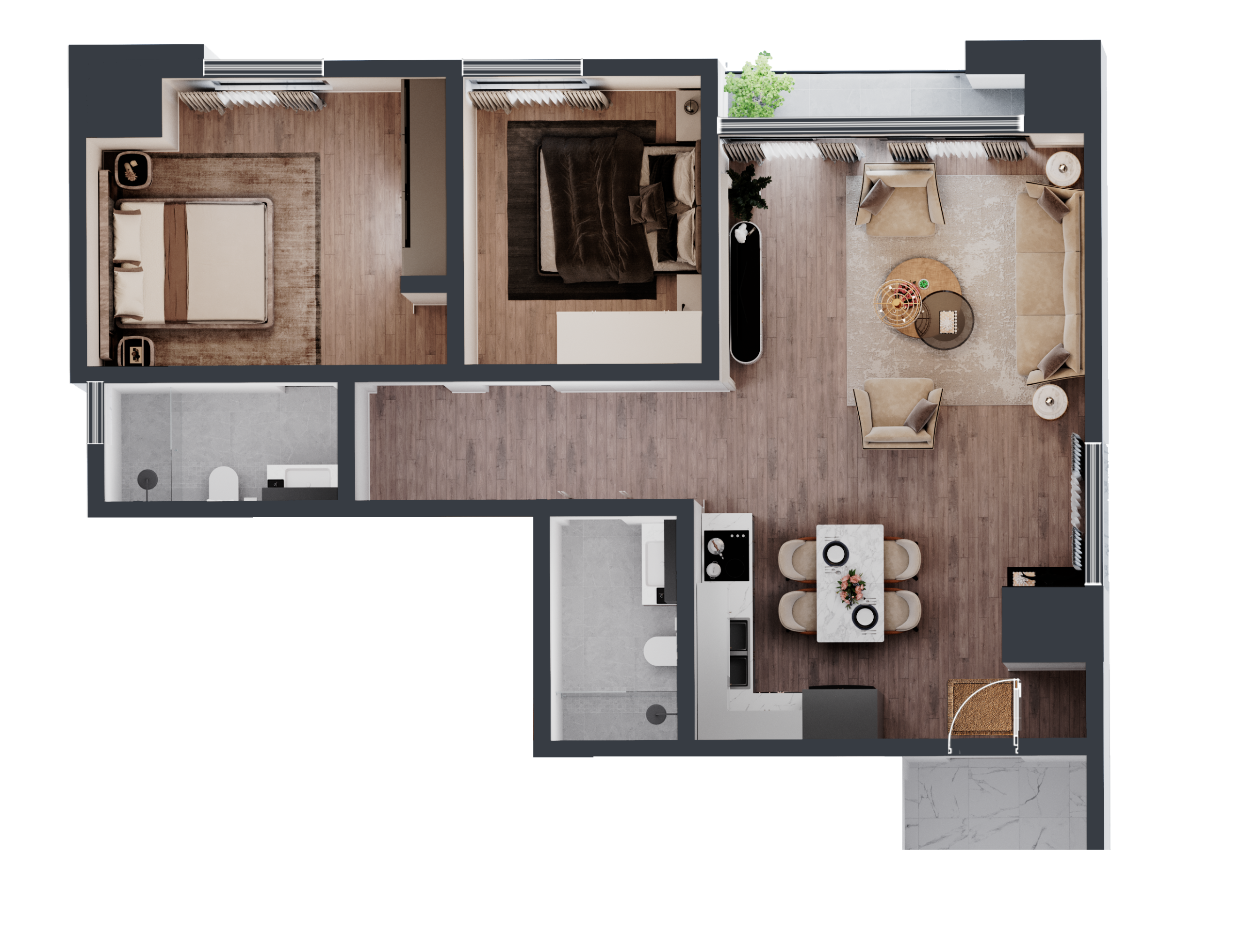Two Bedroom Apartments